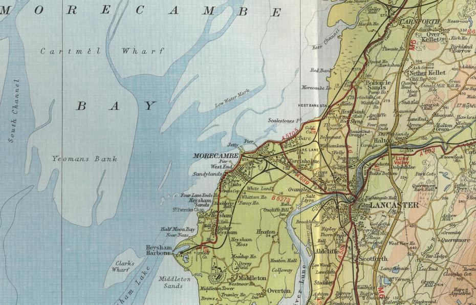 Morecambe Map, Morecambe, United Kingdom, Morecambe Town, Old Morecambe